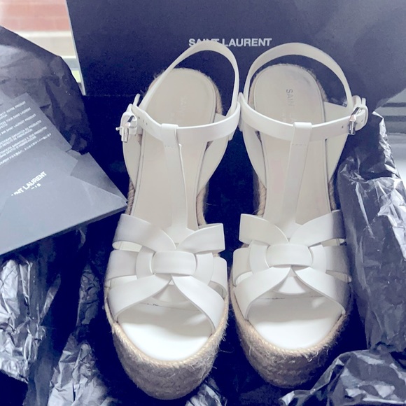 Saint Laurent Porcellana Espadrilles- white/wedges - Picture 1 of 5